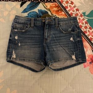 Studio Blue Delilah Mid-Rise Distressed Denim Shorts (Stitch Fix)